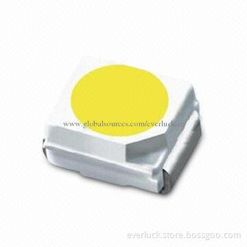 Pure White 3528 SMD LED with 6,000 to 6,500K Color Temperature and 60mW Power Dissipation